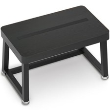 Wooden Step Stool for Adults Seniors Heavy Duty with 500LB Non-Slip Black