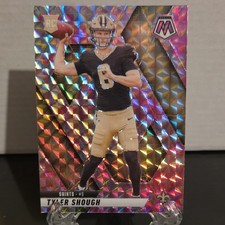 2025 Panini Mosaic Tyler Shough Rookie pink Prizm #312 New Orleans Saints NFL