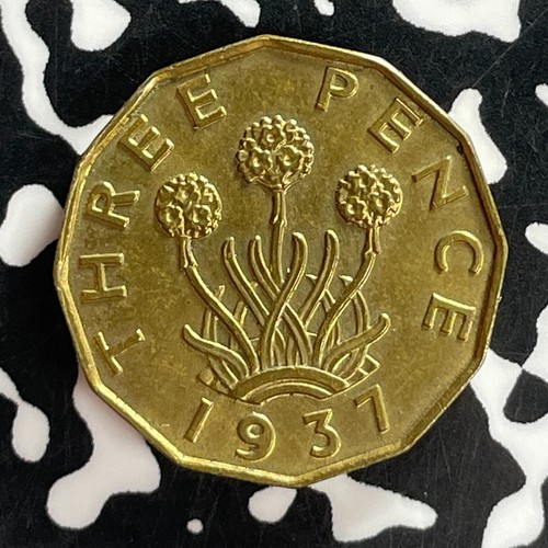 1937 Great Britain 3 Pence Threepence Lot#T7316 High Grade! Beautiful! - Picture 2 of 2