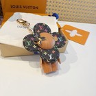 Louis Vuitton Women's Black Leather Sunflower Charm Keychain — photo 4