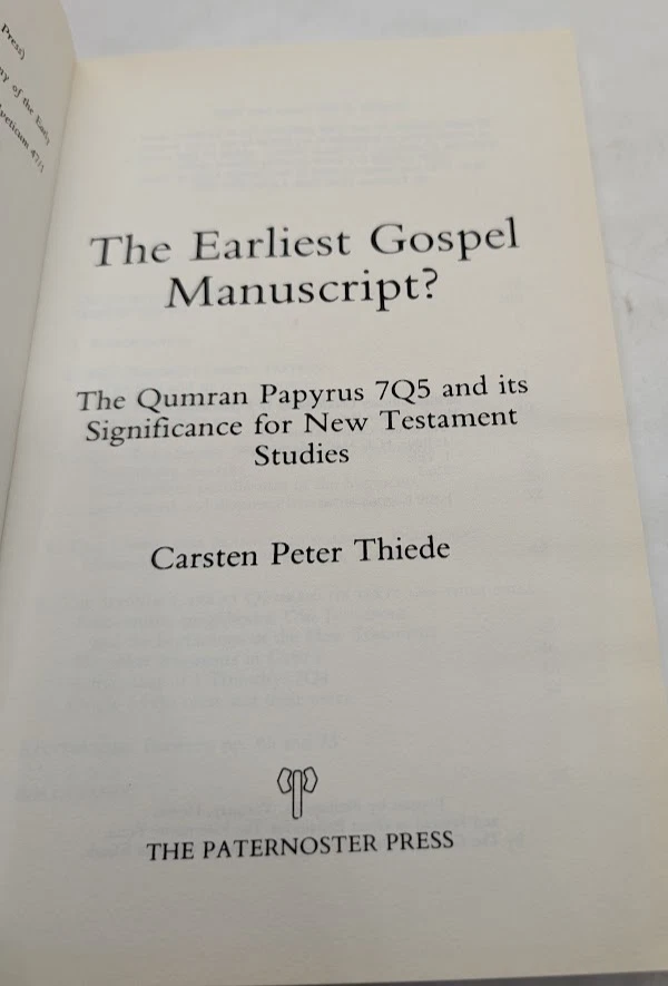 The Earliest Gospel Manuscript? Qumran Fragment 7QS and Its Significance for New - Image 3 of 4