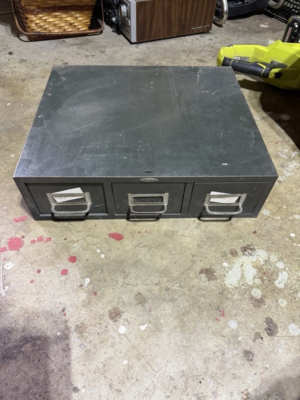 1960s Cole-Steel Metal Industrial Heavy Duty Card File Drawer Cabinet Bf1
