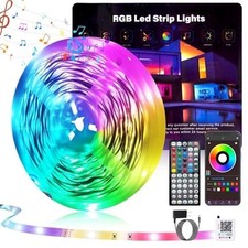 65.6ft RGB LED Strip Lights, Music Sync, App Remote Control, Dimmable