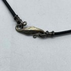 Vintage Sterling Silver 925 Heart Locket Necklace Leather Cord & Glass Earrings — photo 5