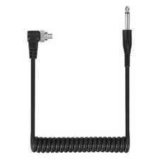 3mm to Male Flash PC Sync Cable with Screw Lock 6.35mm to PC, Black