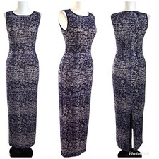 Rampage Y2K Velvet Burnout Maxi Dress S Blue Grunge Fairy Goth Evening Festival 
