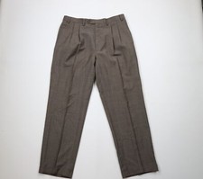 Vintage 90s Streetwear Mens 36x31 Wool Blend Pleated Cuffed Wide Leg Chino Pants