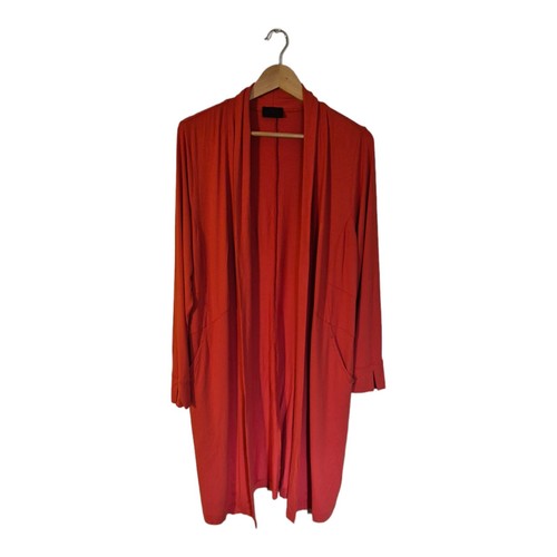 Q'Neel Lagenlook Orange Jersey Waterfall Cardigan - Size 10