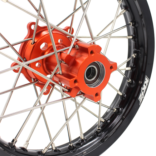 KKE 14/12" Kid's Mini Wheels Rims Set Fit KTM SX65 2002-2024/MC65 CNC Orange Hub - Picture 10 of 16
