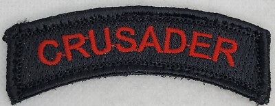 Crusader Rocker Tab Arc Black Red Embroidered Tactical Hook Patch 1 | eBay
