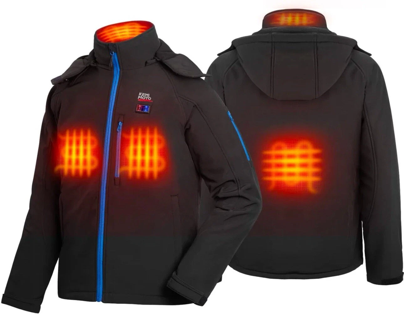 KemiMoto Men's Classic Heated Jacket With Detachable Hood US M New Sealed