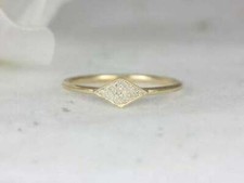 1 Ct Round Cut Simulated Diamond Cluster Wedding Ring Gift 14K Yellow Gold Over