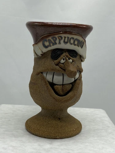 Vintage Ugly Funny 3D Face Mug Art Pottery Cup Handmade Stoneware Cappuccino