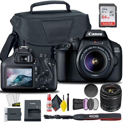 Canon EOS 4000D / Rebel T100 DSLR Camera with 18-55mm Lens  + Creative Filter