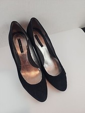 Bandolino Yougiveme Womens Pump Heel Dress Shoe Black Suede/Leather Size 8