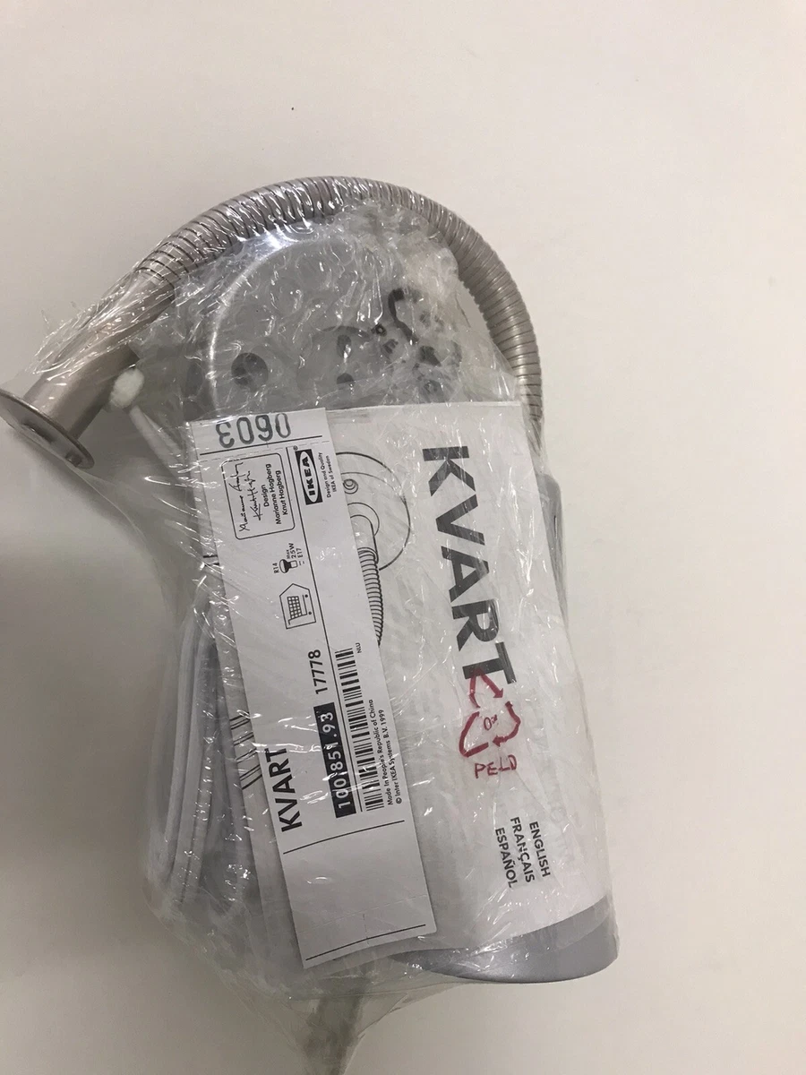 IKEA KVART Wall Light Reading Light Lamp Silver Wall Mount or Clamp Mount