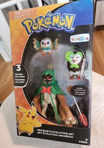 NUEVO EN CAJA Pokemon Evolution Set Figuras Pack Decidueye Dartrix & Rowlet Toys R Us - Imagen 3 de 11