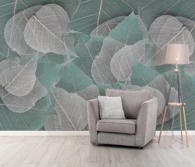 3D Leaf Texture ZHUA8360 Wallpaper Wall Murals Removable Self-adhesive Amy