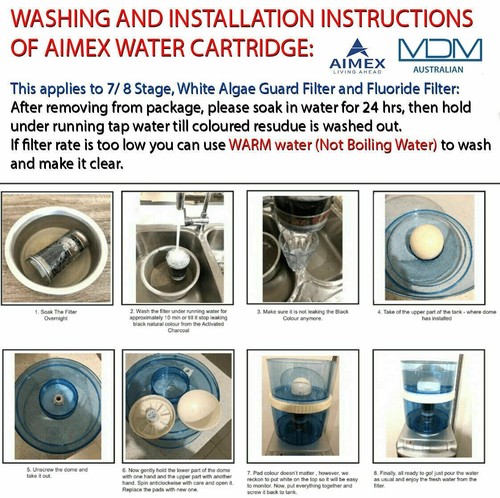 Aimex Water Purifier 8 Stage Fluoride Filter Maifan Stone Dispenser 3 Filters - Picture 11 of 11
