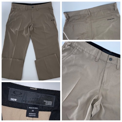 OAKLEY Golf Pants Men 38x31 Stretch Khaki Poly Rayon Regular Fit YGI X3-31