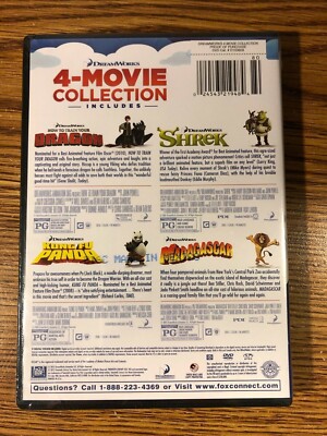 DreamWorks 4-Movie Collection DVD Dragon Madagascar Shrek Panda