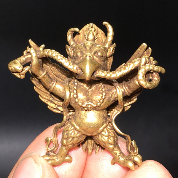 32g Ancient Chinese Handcrafted Brass Exquisite Roc bird statues gift 350