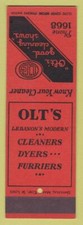 Matchbook Cover - Olt's Cleaners Dyers Lebanon PA UNIVERSAL LONG SAMPLE 1930s