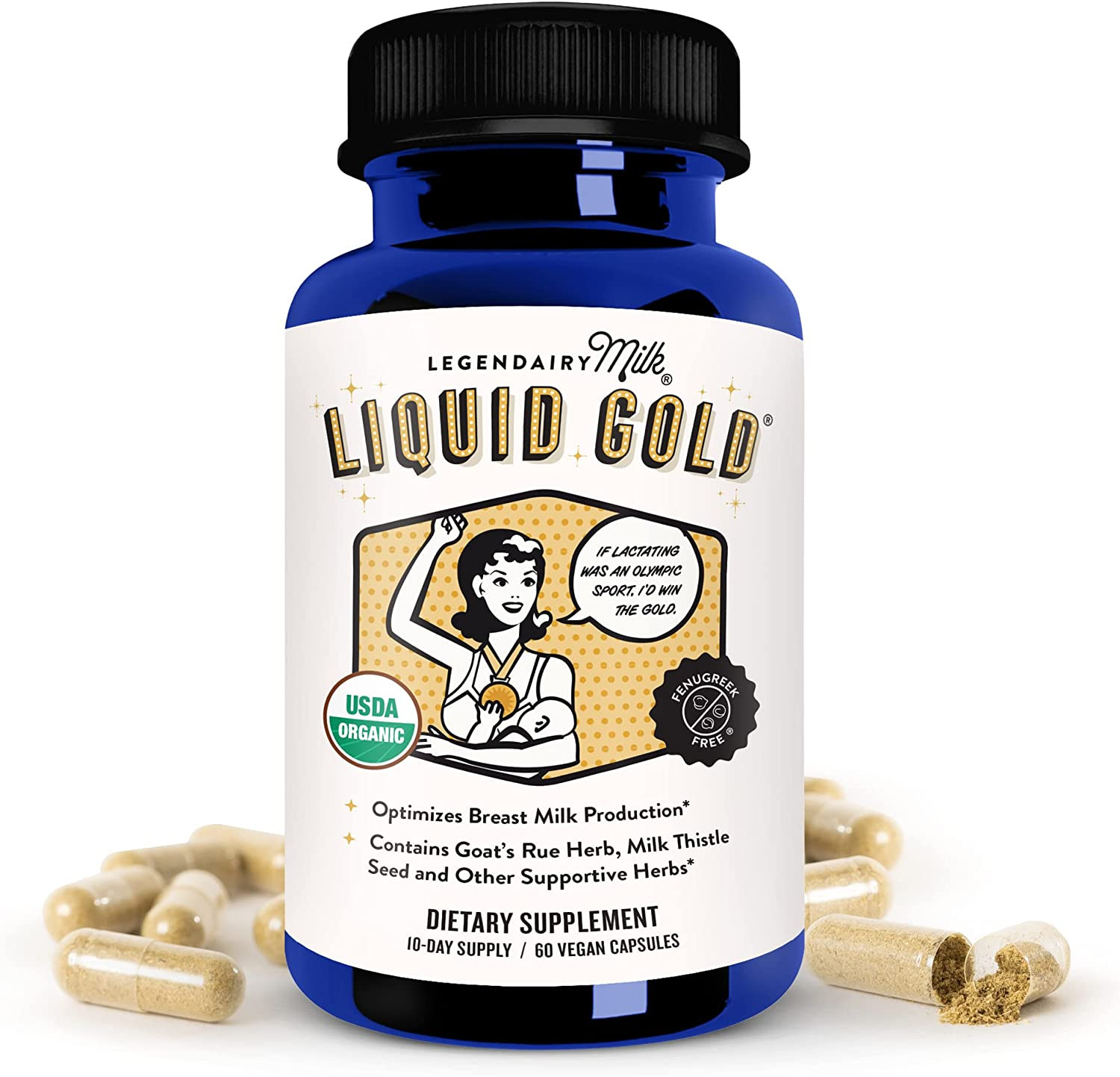 Liquid Gold Lactation Supplement, Organic Goat'S Rue Lactation Support with Milk