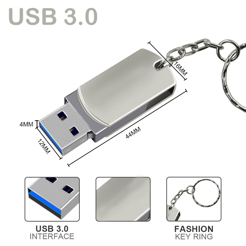 256GB 128GB 4G Metal USB  Pen Flash Drive Memory Stick Thumb U Disk Pc Laptop