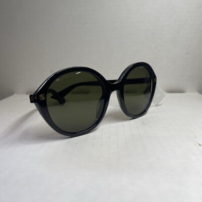 AUTHENTIC GUCCI WOMEN'S SUNGLASSES CORE SHINY BLACK ROUND