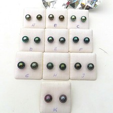 Tahiti Perlen Ohrstecker Silber rhodiniert 9 mm Unisex Perlen Ohrstecker 5579