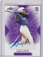 Kaden Martin 2021 Leaf Perfect Game Plate & Proof Autos 1/1