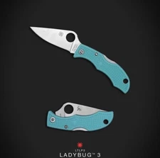 Spyderco MGE Distributor Exclusive Ladybug 3 - Teal FRN - Satin S30V