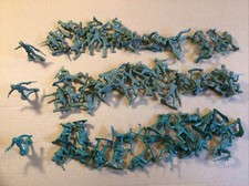 Green Plastic Army Men, 1 Inch, Lot Of 63 Action Figures, 2 Green Hues