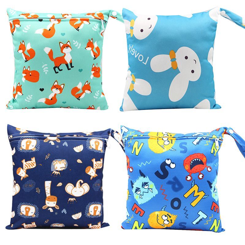 Mommy Diaper Bags- 28*30cm Portable Waterproof Baby Reusable Cloth Nappy Wet Bag-image