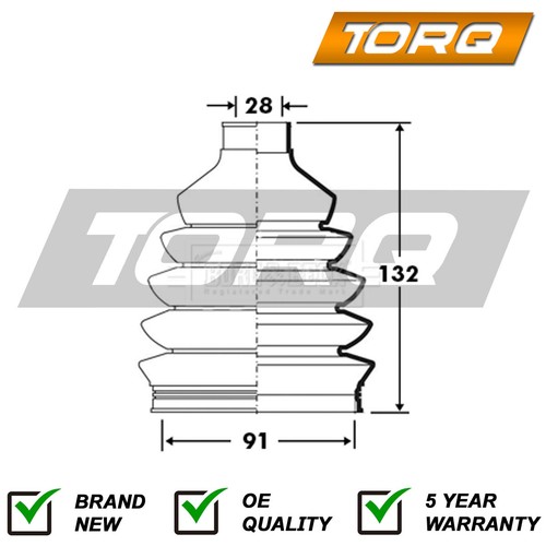 CV Joint Boot Set Front Outer Torq Fits Coupe Elantra Lantra 2.0 CRDi 2