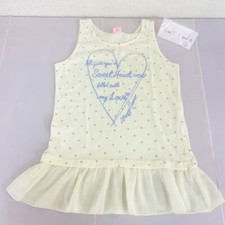 Mezzo Piano T-shirt Tops 150 Size Beige Frill Ribbon Heart Star Sleeveles Rare