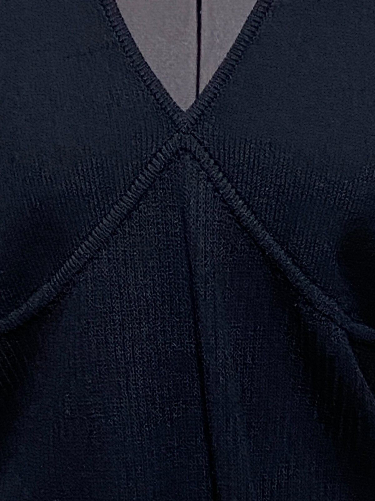 ST JOHN BASIC BLACK LONG SLEEVE V NECK SWEATER RI… - image 2