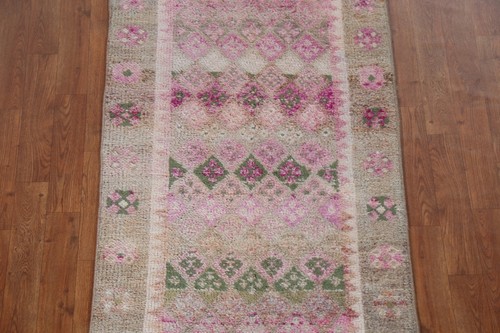 Antique Look Wool Oushak Turkish Long Runner Rug 3x15 Hand-knotted Hallway Rug - Picture 7 of 20