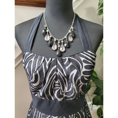 White House Black Market Women's Rayon Halter Neck Casual Knee Length Dress 4 - Picture 2 of 10