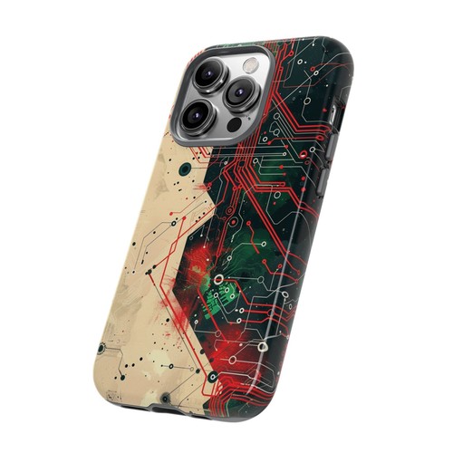 Red Green Circuit Board Chip Phone Case for iPhone - MagSafe Compatible - 第 69/110 張圖片