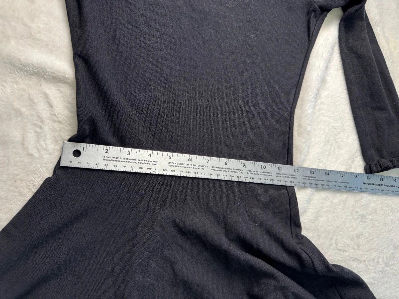 Vestito maglione Kate Spade New York nero a punta con volant tg. XS Academia Preppy