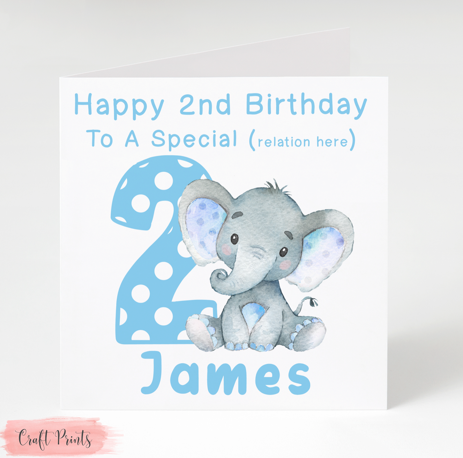 Personalised Cute Elephant Birthday Card Son Grandson Nephew 1st 2nd 3rd 4th 5th