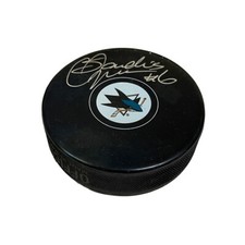 SANDIS OZOLINSH Signed San Jose Sharks Puck