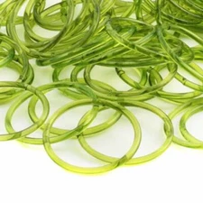 Lot (6) Antique Czech green glass bangles hoops rings earring elements 58mm