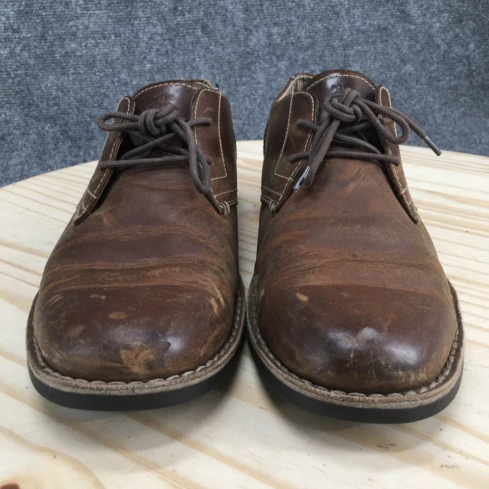 原装 Penguin Munsingwear 正装鞋 男式 9.5 牛津棕色皮革鞋头 — 第 4/4 张图片