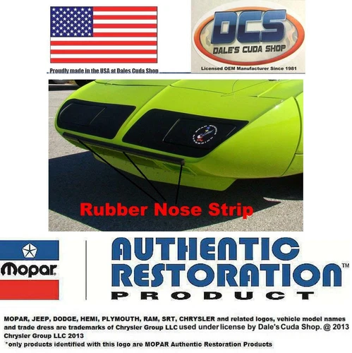 1970 Plymouth Superbird Correct Nose Rubber Bumper Strip 3571174 New USA