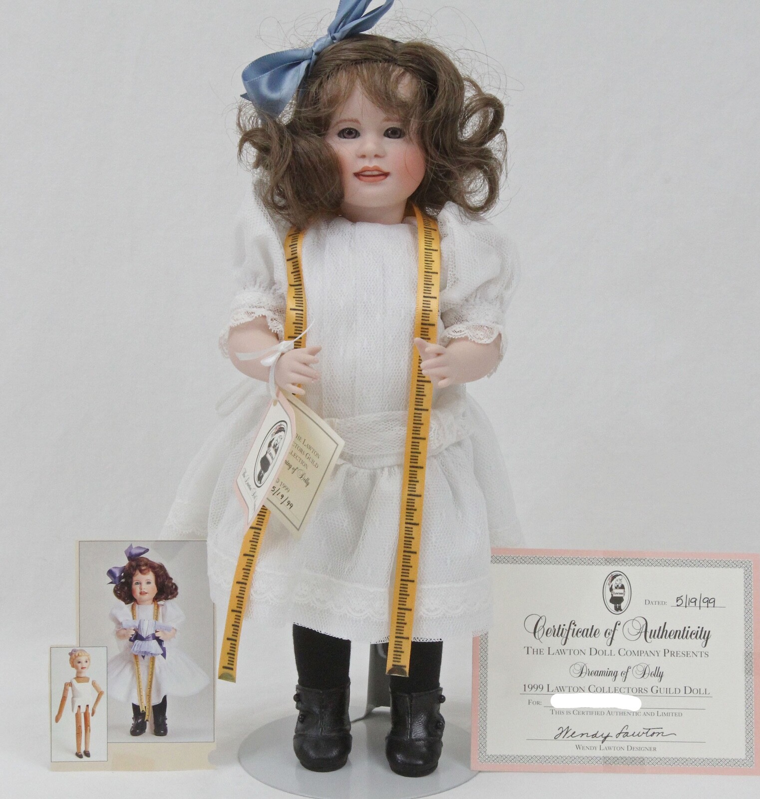 Wendy Lawton Porcelain Doll 13" Dreaming of Dolly (missing) 1999 Guild & COA