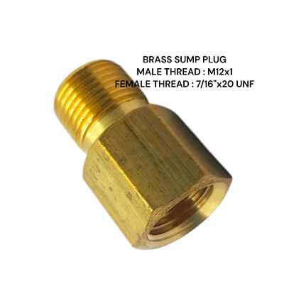 M12x1 Stecker auf 7/16'' UNF Buchse Messing Sumpf Adapter Öltemperaturanzeige Sensor