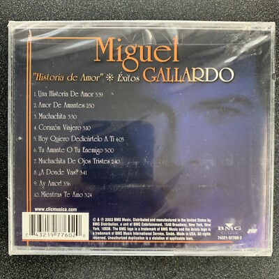 Historia de Amor: Exitos by Miguel Gallardo (CD, Nov-2002, Sony
